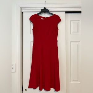Short sleeve red dress by Anne Klein.